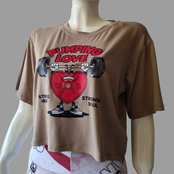 Crop oversize pumping beige