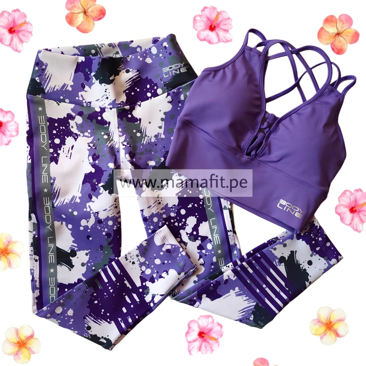 Conjunto print violeta (S-M)