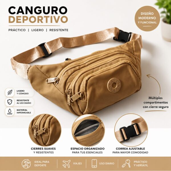 Canguro deportivo beige