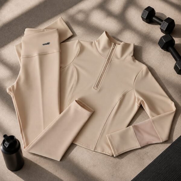 Conjunto pilates crema (S-M)